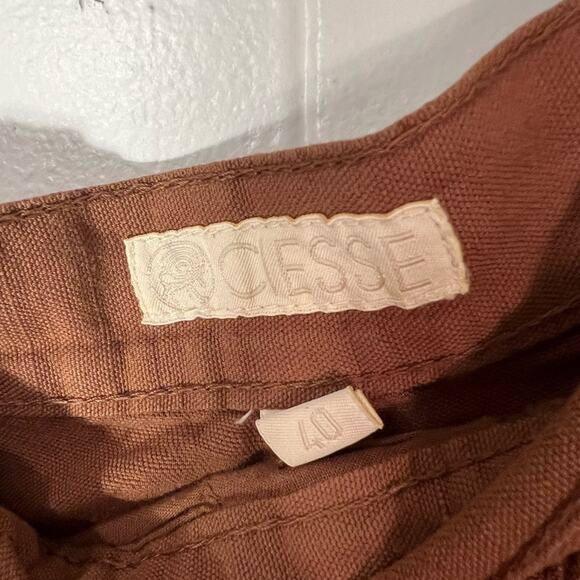 Ciesse Linen blend high waist brown gold women’s shorts EU size 40 - Picture 3 of 10